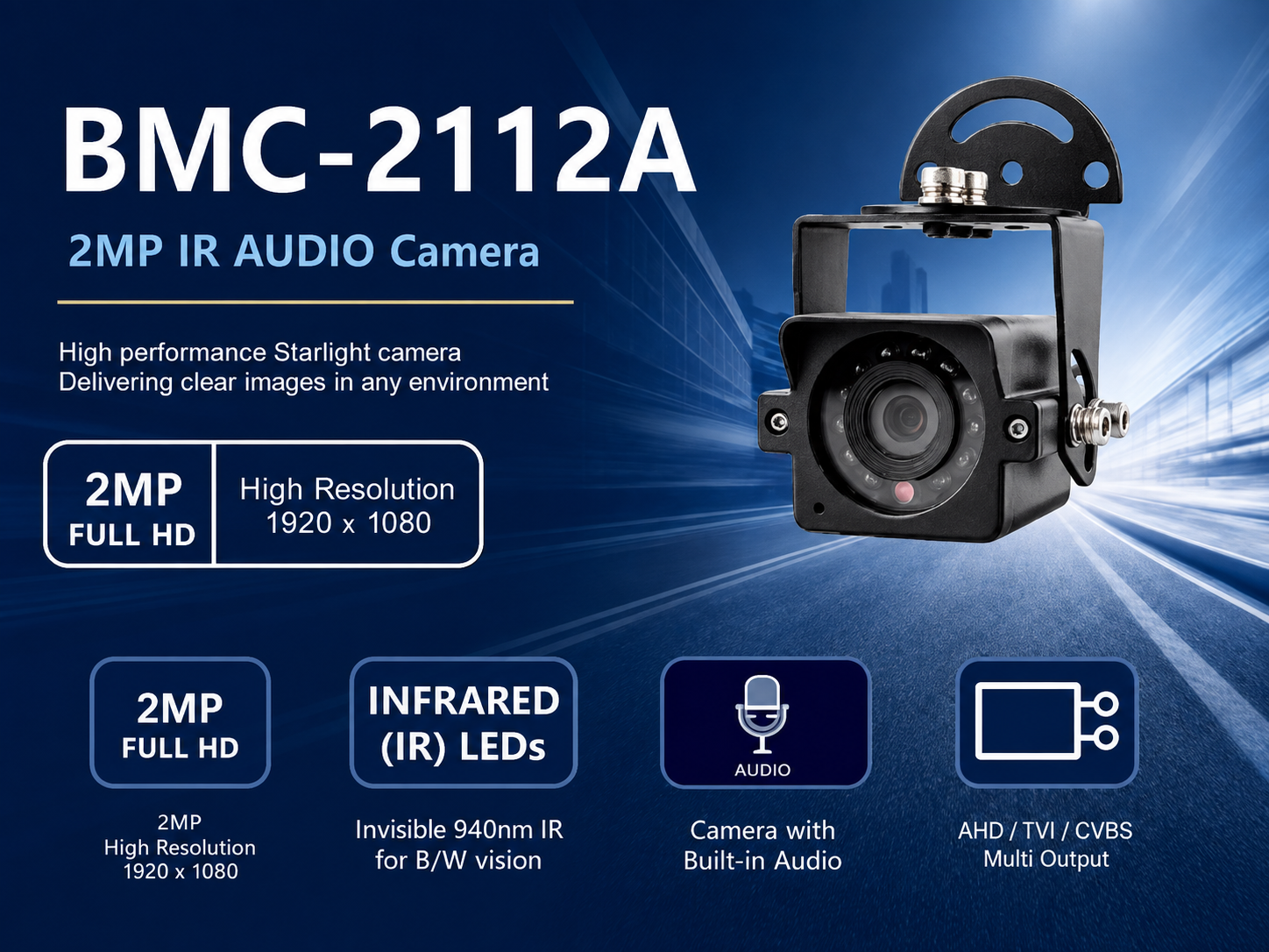BMC-2112A 2MP IR AUDIO Camera